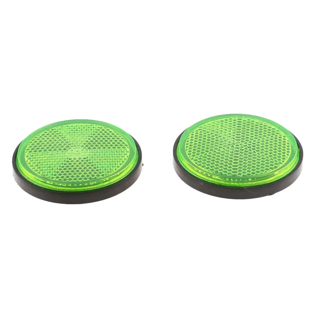 2 Pieces Round Reflectors Universal for Motorcycle Bikes ATV Dirt Bike Red Orange Blue