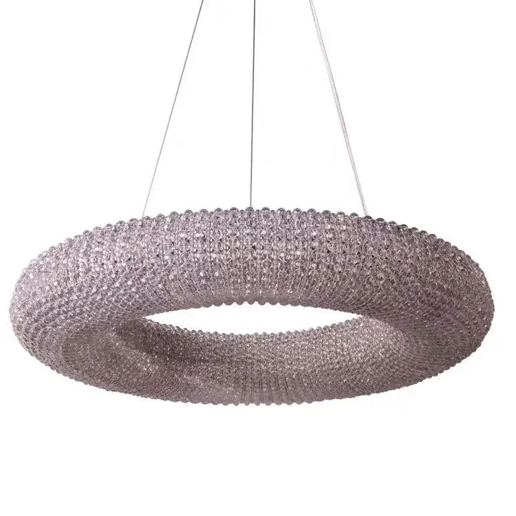 

Modern Crystal Chandelier Chrome Round Living Room Decoration Led Lighting Chandeliers Ceiling Dining