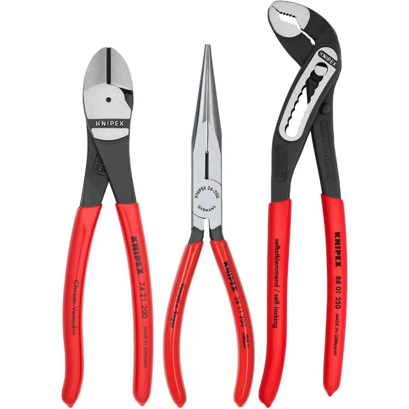 Long Nose, Diagonal Cutter, Alligator Pliers (00 20 08 US1) + Alligator Pliers Set (7, 10 & 12 inches)