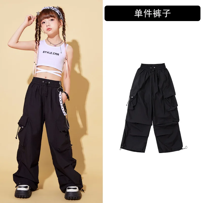 Kids Fashion Top Pants Party Stage Outfits Jazz Dancewear Street Dance Wear Ballroom Dancing Clothes Hip Hop Costumes for Girls