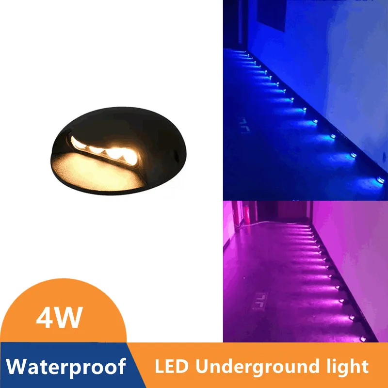 Outdoor LED Step Light Waterproof IP67 Stair Light Wall Embedded Underground Lamp Lighting Deck Footlights 85-265 DC12V