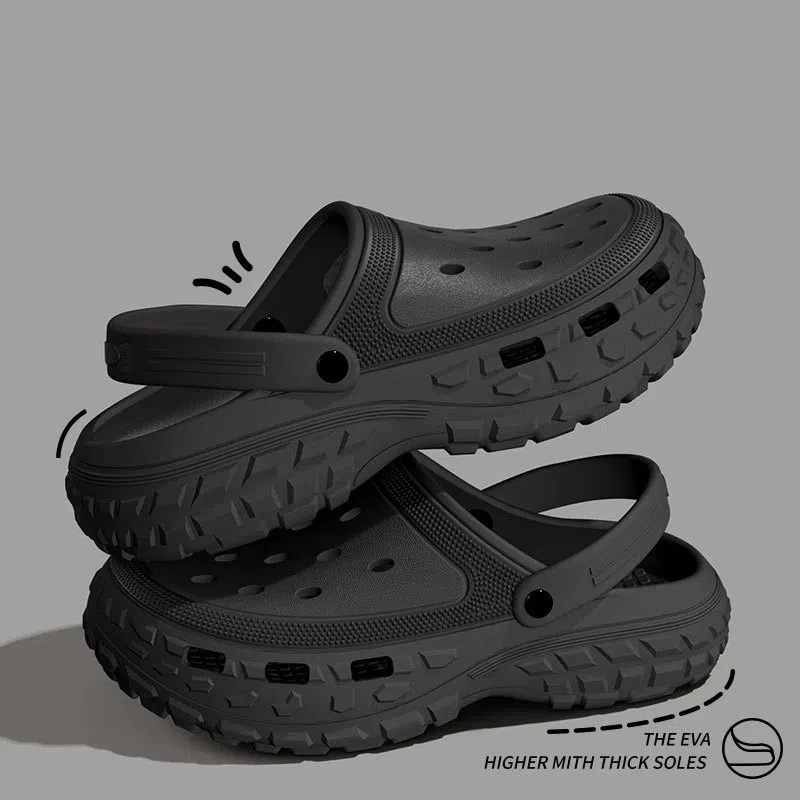 2025 Zapatillas con agujeros para hombre, zuecos de jardín a la moda de verano para hombre, zapatillas de playa al aire libre, nuevas zapatillas Unisex con agujeros para el hogar, moda