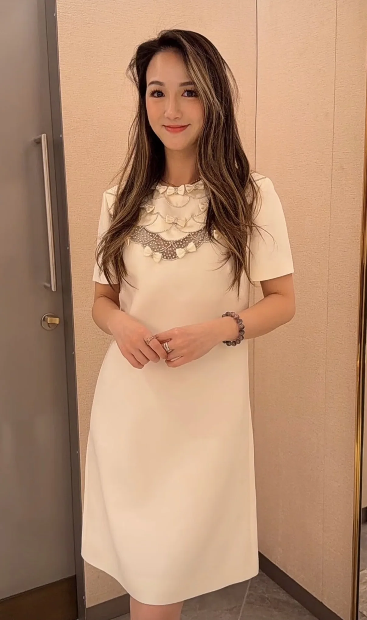 

Graduation Ball Dress Women's Fashion Ladies Silk Pink Dress XL Sexy Diamonds Wool Dress Beige