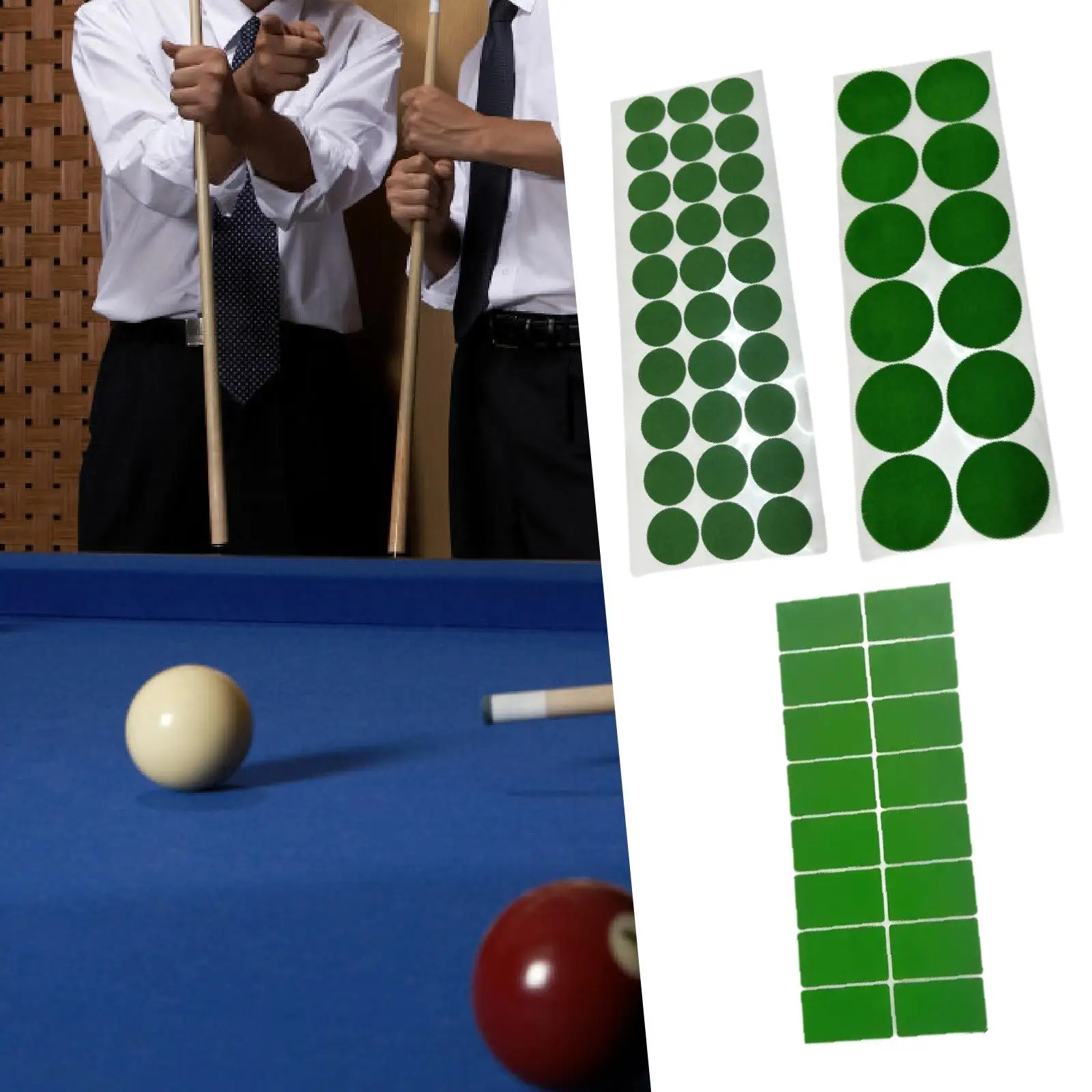 Tambalan Perbaikan Taplak Meja Biliar Stiker Penanda Posisi Bola Kolam Perawatan Meja Kerja Hijau Stiker Penanda Meja Biliar