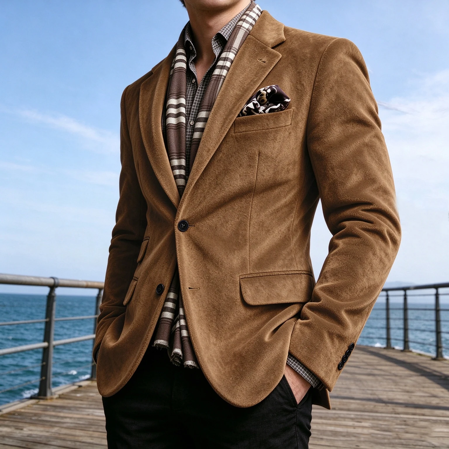 Men's Velvet Blazer Notched Lapel Slim Fit Suit Jacket Single Breasted Business Casual Formal Wedding Sport Coat Party Outwear