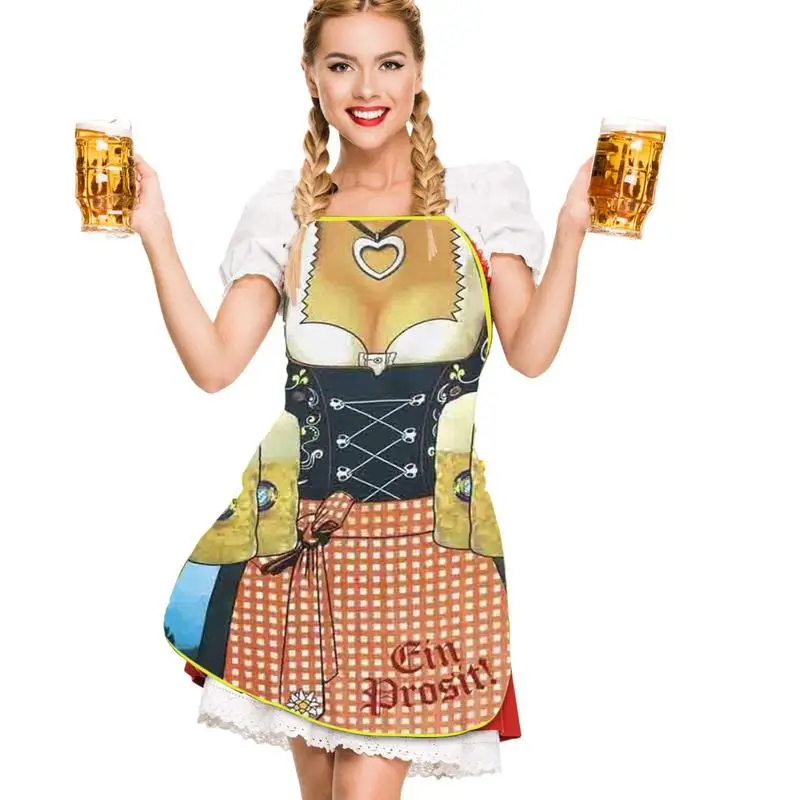 Oktoberfest Apron Personality Sexy Kitchen Waterproof Apron For Woman Delantal Cocina Hombre Barista BBQ Funny Muscle Apron Bibs