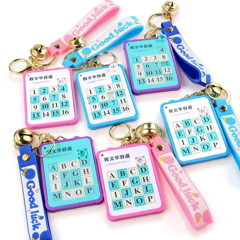 

1Pcs Fun Alphanumeric Slide Puzzle Toys Children's Educational Science Education Ladder Slide Pass Toy Portable Keychain Gift