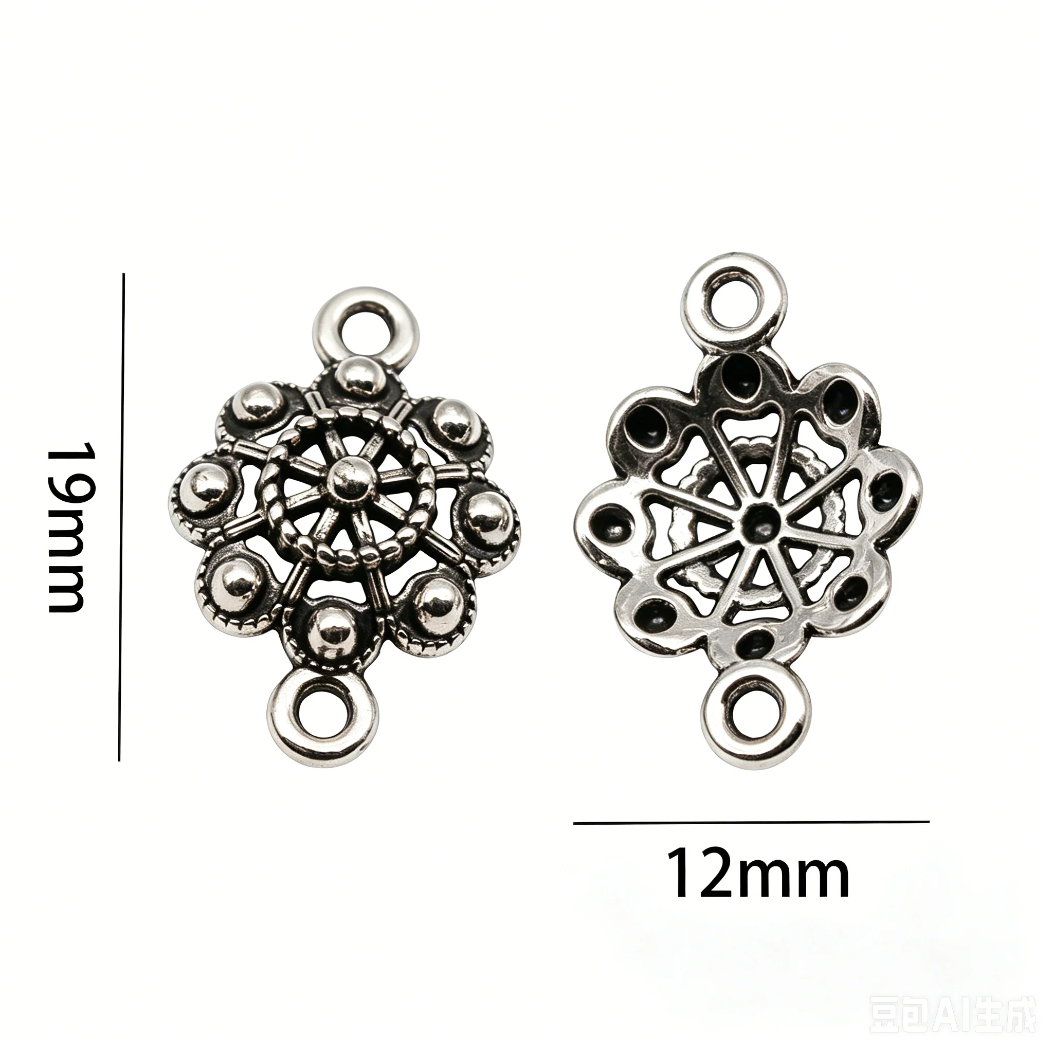 20 stuks bloem antiek zilver kleur uitgeholde hangers connector voor doe-het-zelf ambachten handgemaakte oorbellen ketting armband sieraden maken