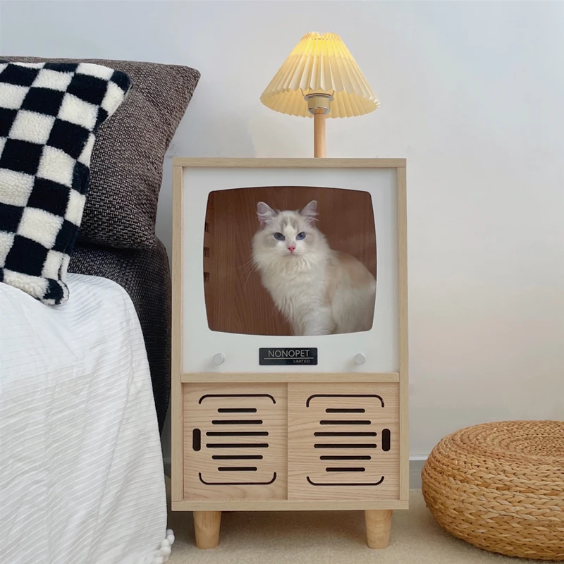 

Деревянная кровать для кошек и собак, диван-гнездо, многофункциональная тумбочка, товары для домашних животных на четыре сезона, дышащая мебель для домашних животных, аксессуары