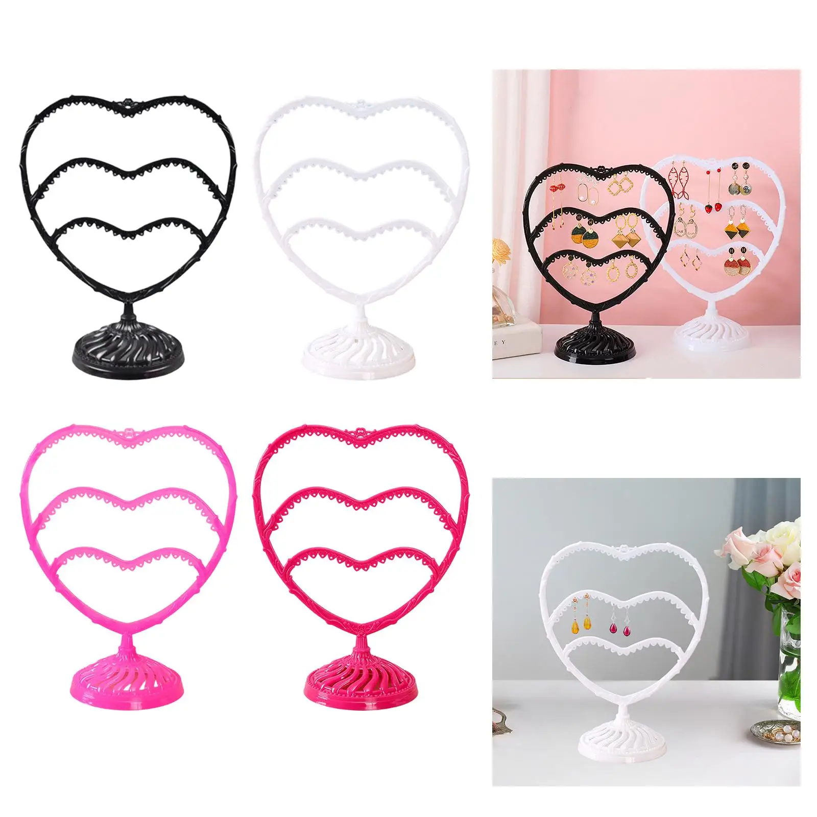 

Heart Shaped Earring Holder Earring Display Stand Cute Storage Organizer for Jewelry Store Dressing Table Countertop NightStand
