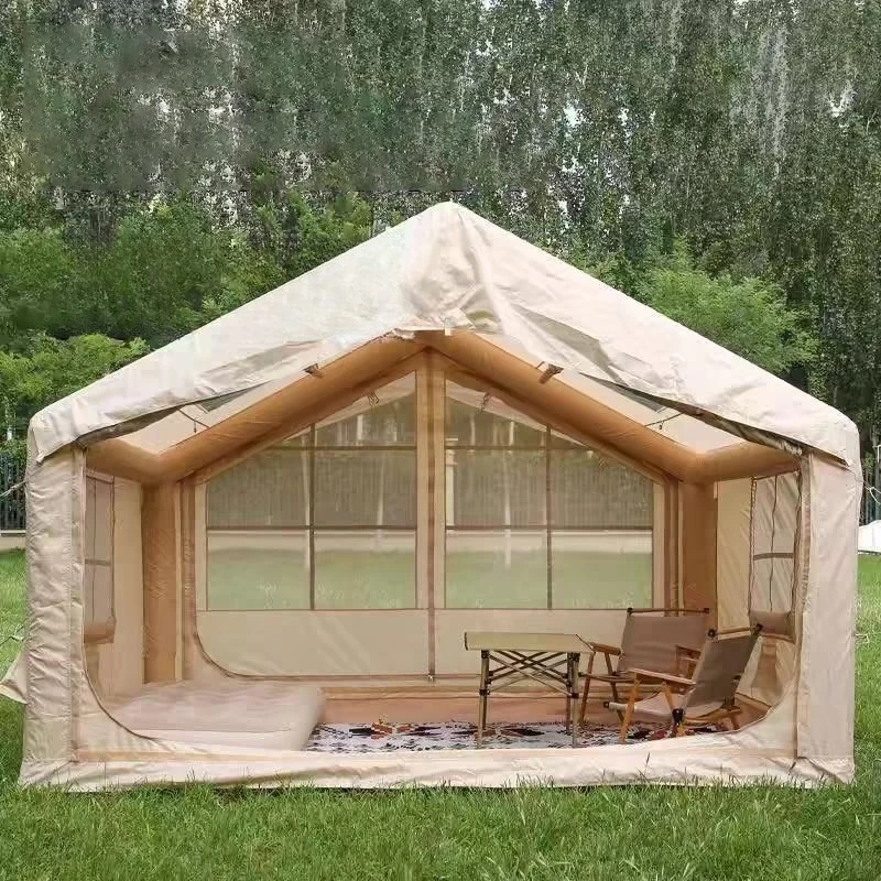 المحمولة سميكة غير نافذ للمطر مخيم خيمة قابلة للنفخ يندبروف في الهواء الطلق مساحة كبيرة قابلة للطي خيام قابلة للنفخ معدات خيمة التخييم #1