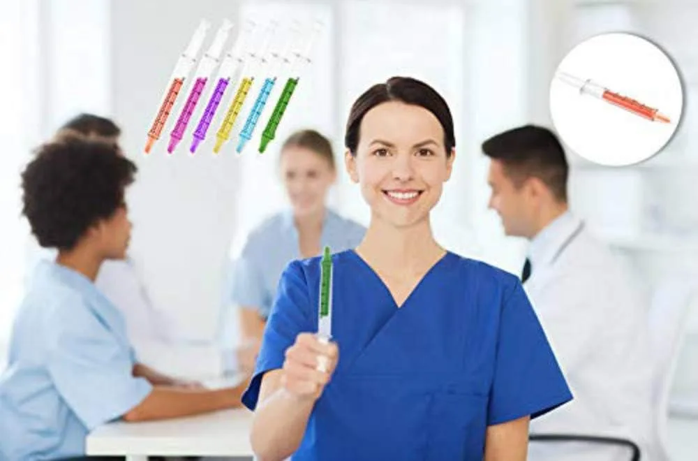 24pc Syringe Highlighter Pens with 6 Colors  - Bulk Medical Theme Gifts for Nurses & Office Supplies