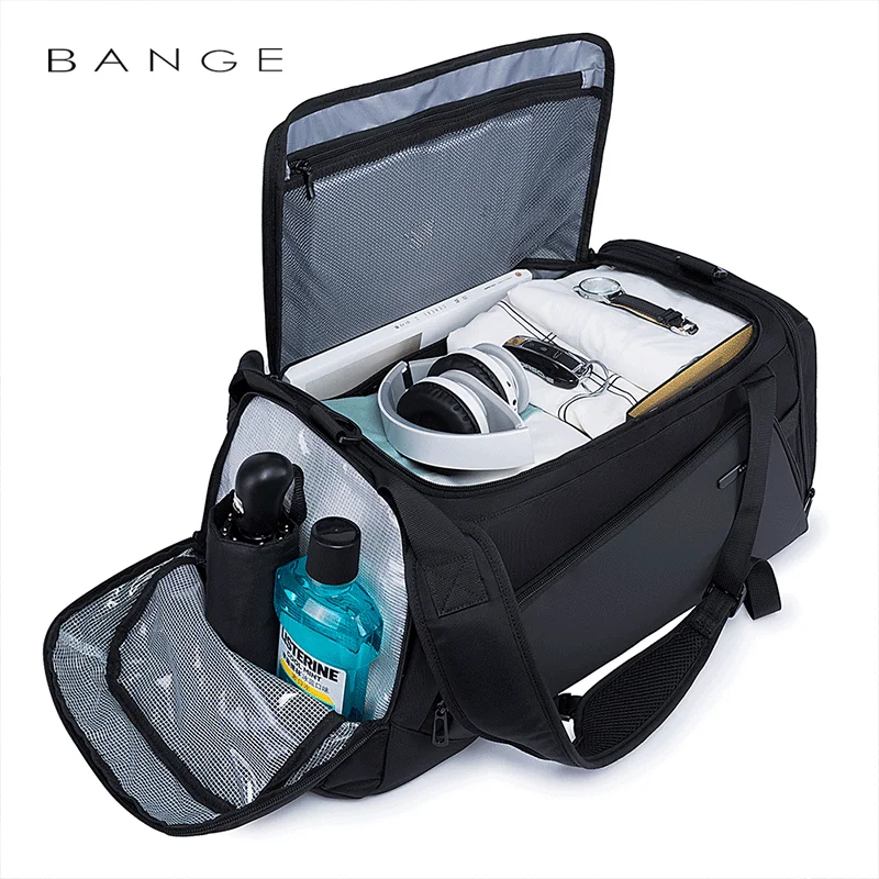 Bange Gym bag for Men Suitcase Multifunction Large Capacity Waterproof Anti-stain Men Duffle Bag Travel Hand Luggage Bags