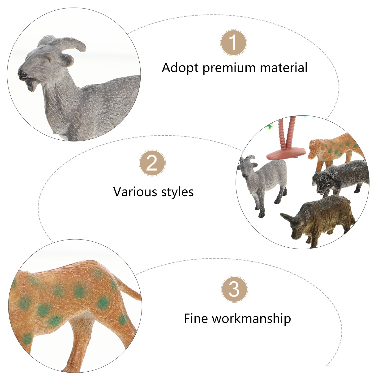 

12Pcs Miniature Animal Set for Kids Realistic Farm Wildlife Collection Educational Pretend Play Learning Set for Children