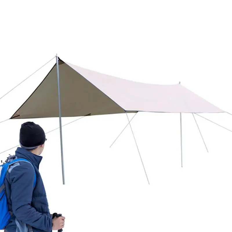 

Camping Tent Tarp Oversized Windproof Canopy Outdoor Sunshade Shelter For Backpacking Hiking Camping Beach Picnic Traveling