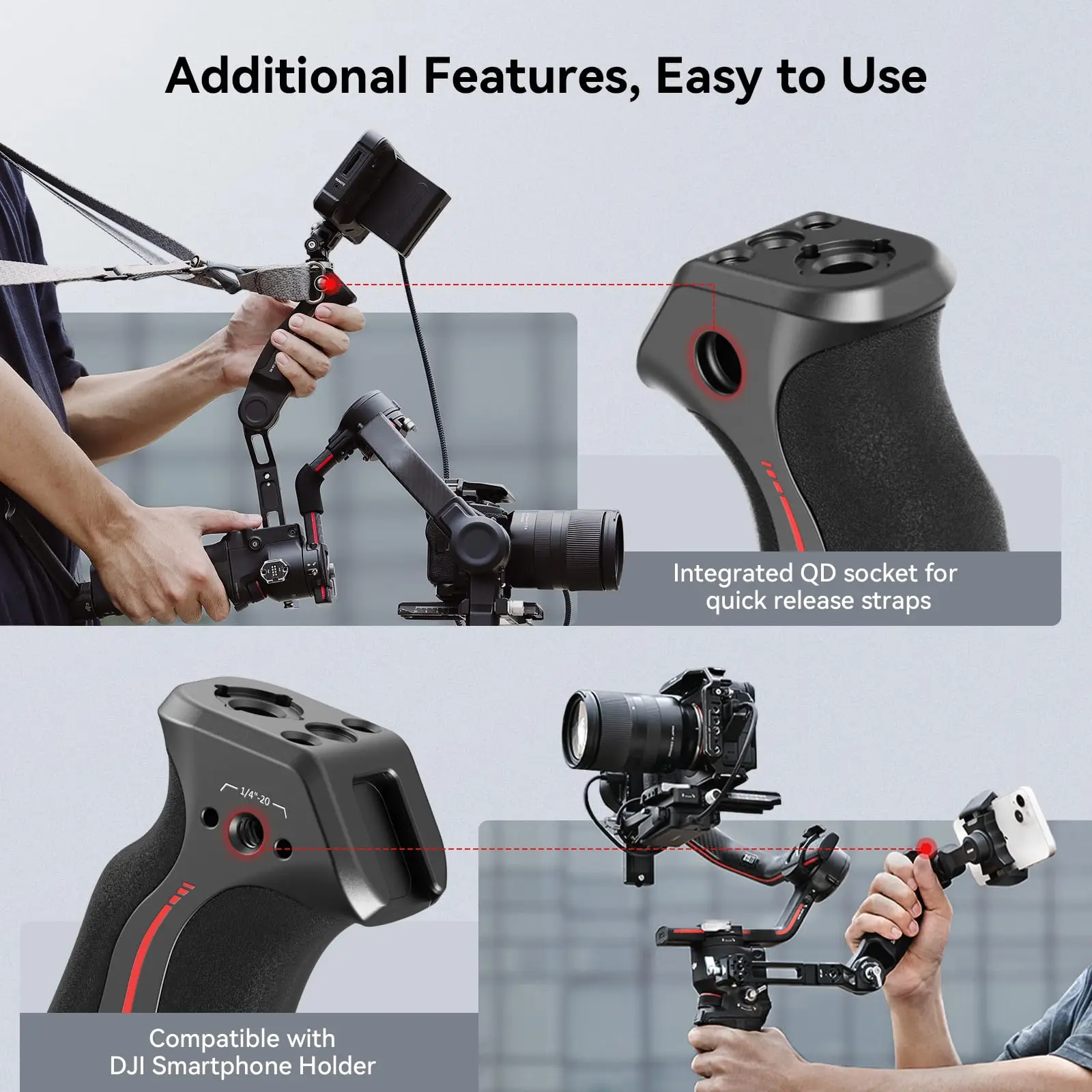 SmallRig Adjustable Handle Sling Handgrip for DJI RS 2 / RS 3 / RS 3 Pro/ RS 3 Mini / RS 4 Pro / RS 4 Gimbal Handheld Stabilizer