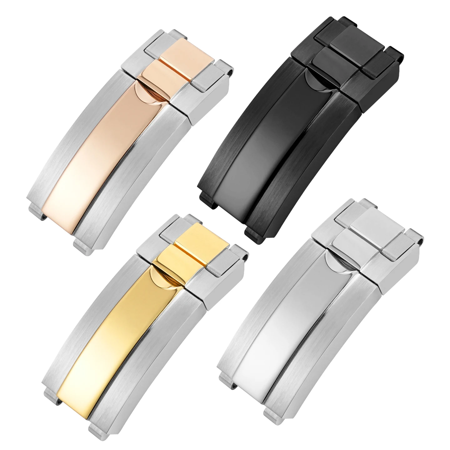 Застежка из нержавеющей стали для часов Rolex Submariner Daytona Yacht Green Water Ghost резиновый ремешок тонкая складная пряжка 9x9 мм