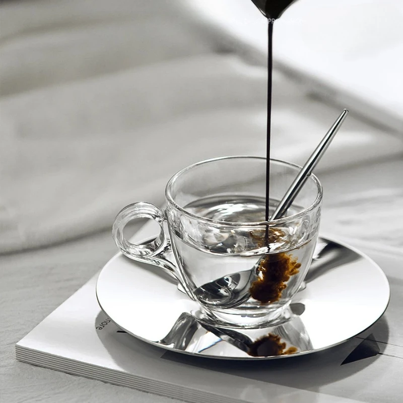 Nordic Luxury Tableware Tea Set Exquisite Coffee Cup and Saucer Elegant Drinkware Kit for Home Leisure Tea Coffee Serving Trays