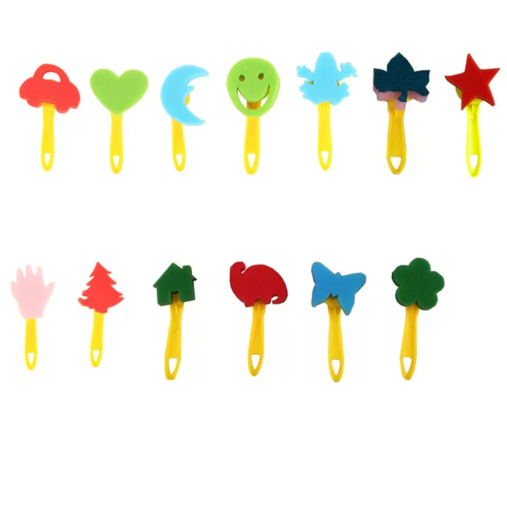 47Pieces Kids Painting Brush Set Eco-Friendly Sponge Art Tools for DIY Craft Projects Creative Learning Color Cognition Early