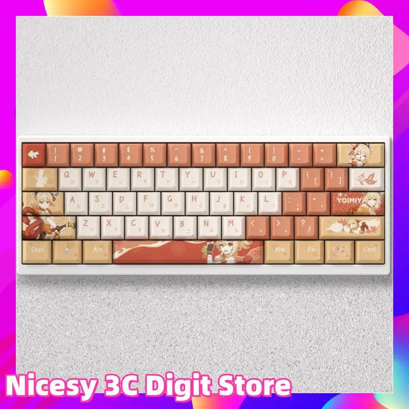 

Yoimiya Theme keycap Mechanical keyboard Original factory height PC gaming keyboard Accessorie collect gift customized keycap