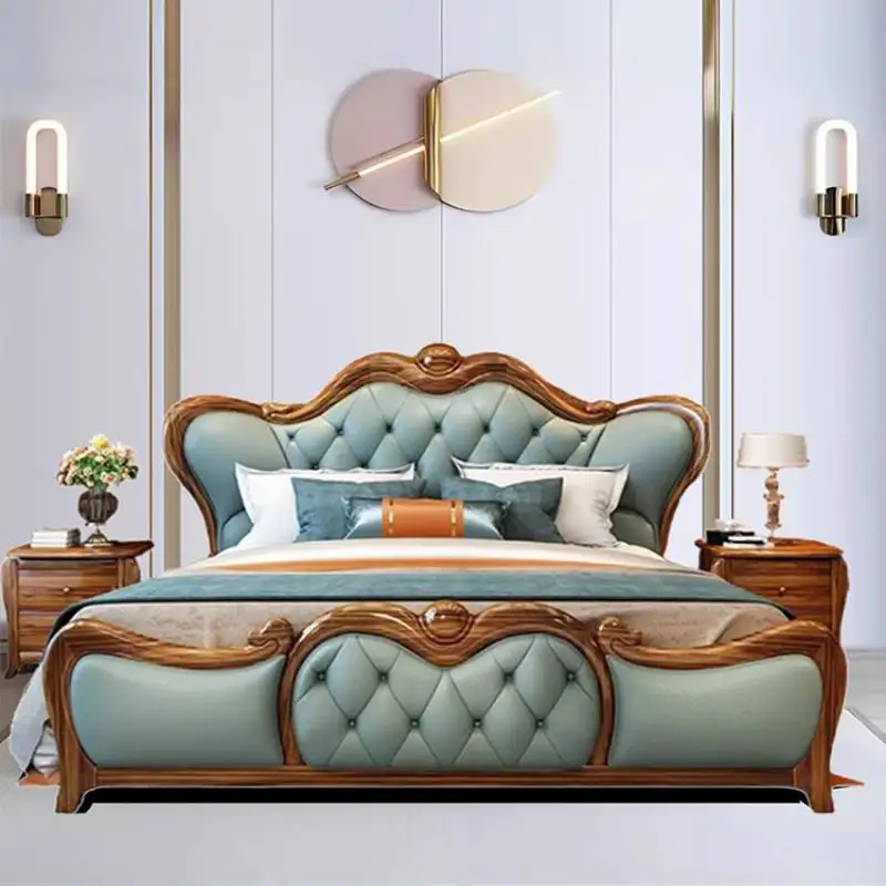 Modern Australia Double Bed Size Couples Large Frame Luxury Double Bed Adults Modern Wooden Cama Matrimonial Furniture For Home