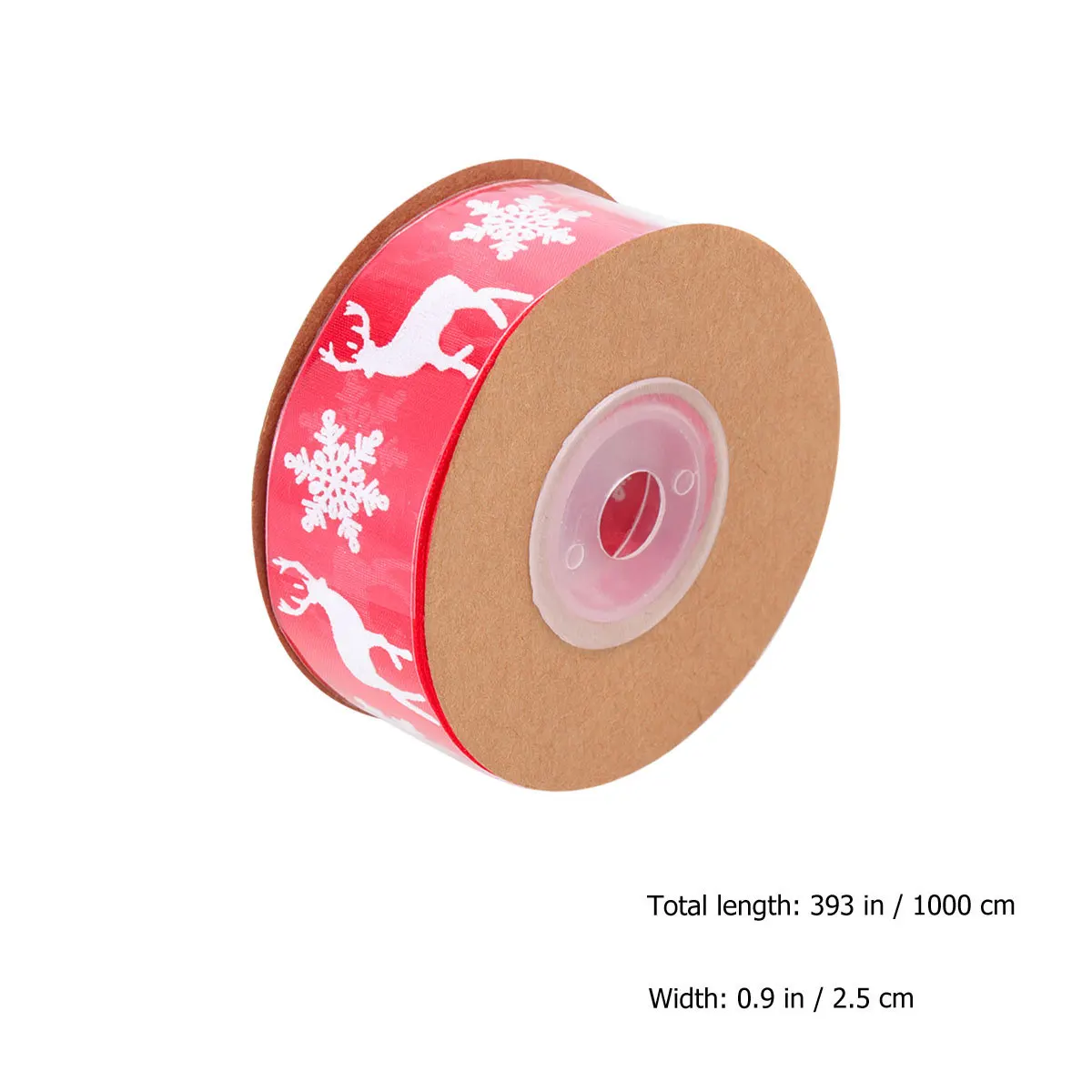 

1Pcs Christmas Organza Ribbon Snowflake Elk Pattern 10 Meters Wrapping Ribbon for Holiday Decor DIY Crafts