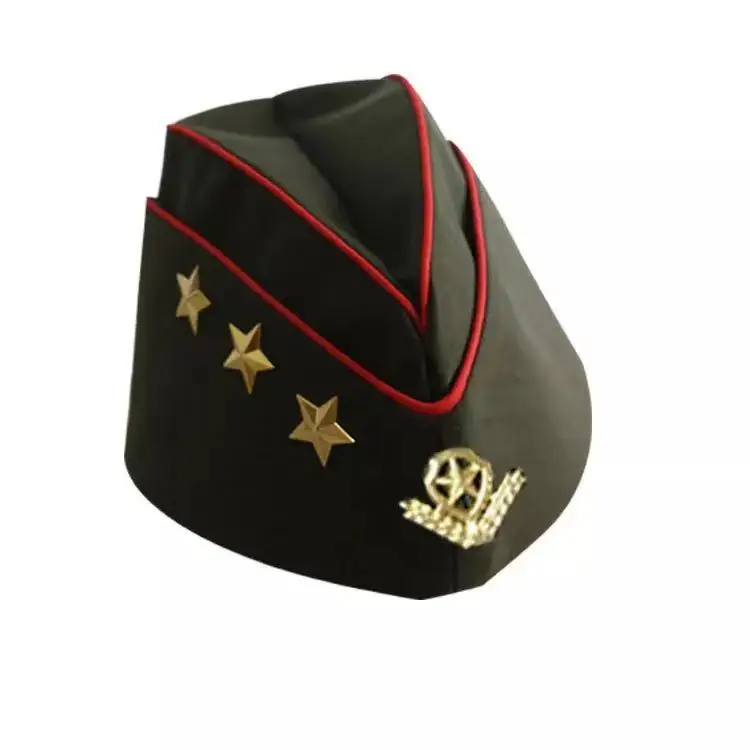 Cap Sailor Dance Russian Hat Soviet Boat Military Cap Pointed Yellow Pentagram Canvas Boat Hats Performance Boat Shape Cap