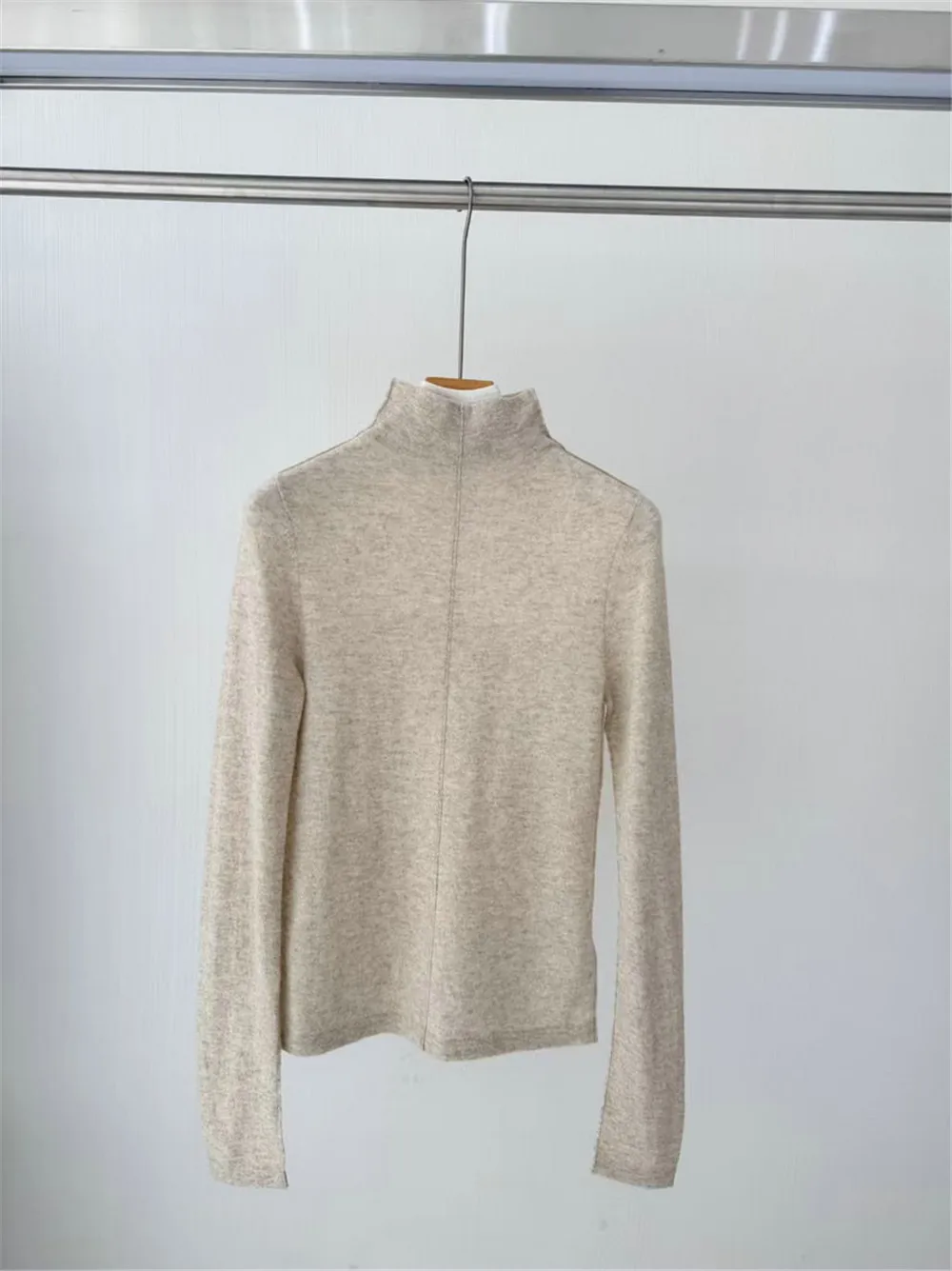 

25. осень/зима, новый женский пуловер с высоким воротником, теплый и антистатический кашемировый вязаный универсальный топ