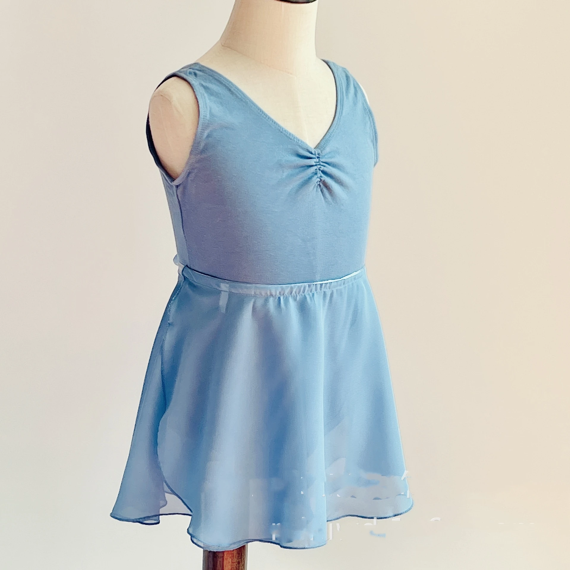 Traje de baile azul cielo P30 para mujer, mono, chaleco de verano