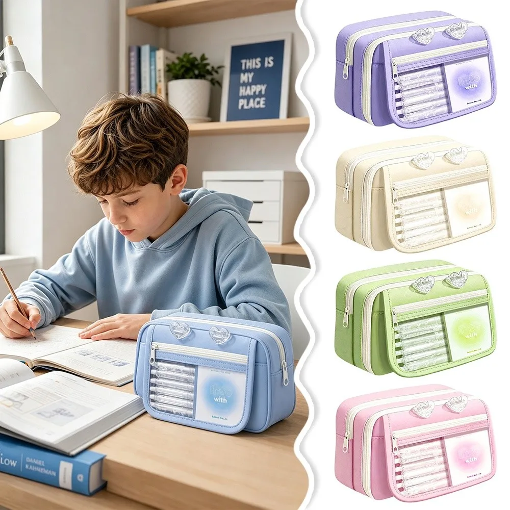 New Oxford Pencil Case Flip-Top Multi-Layer Pencil Pouch Large Capacity Lightweight Pen Organizer for Girls