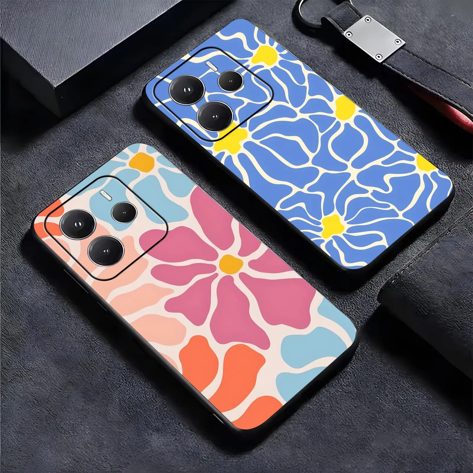 Abstract Flower Market2  Phone Case For Redmi Note15 14 13 12 11Pro Plus 5G 14C A3 Anti-Drop Soft Black Case