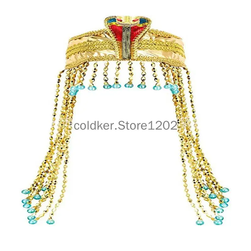 Dames Egyptische Hoofddeksel Kostuum Voor Vrouwen Accessoires Kralen Hoofdtooi Cleopatra Hoed Sieraden Carnaval Feest Kroon