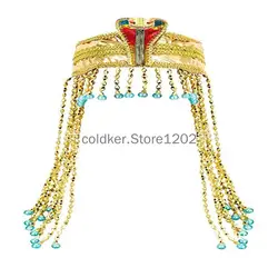 Women's Egyptian Headpiece Costume for Women Accessories Beaded Headdress Cleopatra Hat Headdress Jewelry Carnival Party Crown