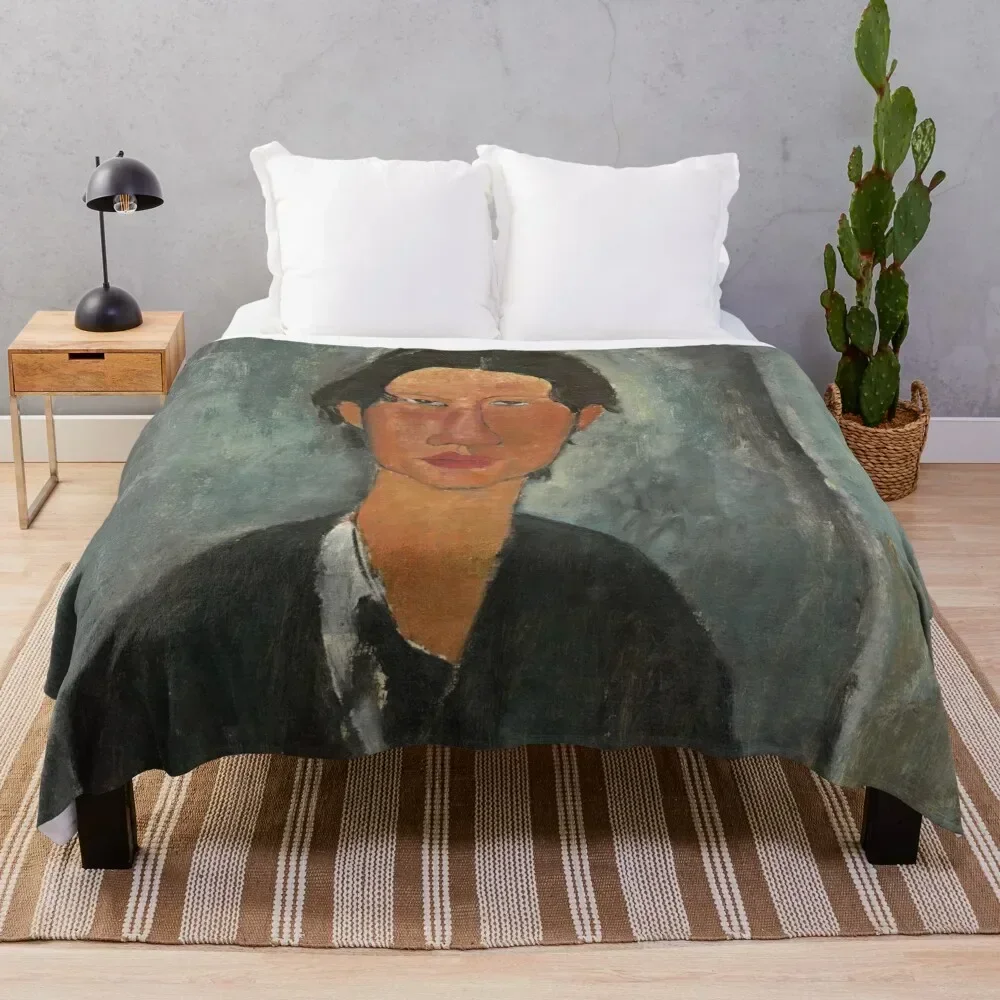 

Amedeo Modigliani. Chaim Soutine, 1917. Throw Blanket Lightweight Warm Blanket for Travel Camping