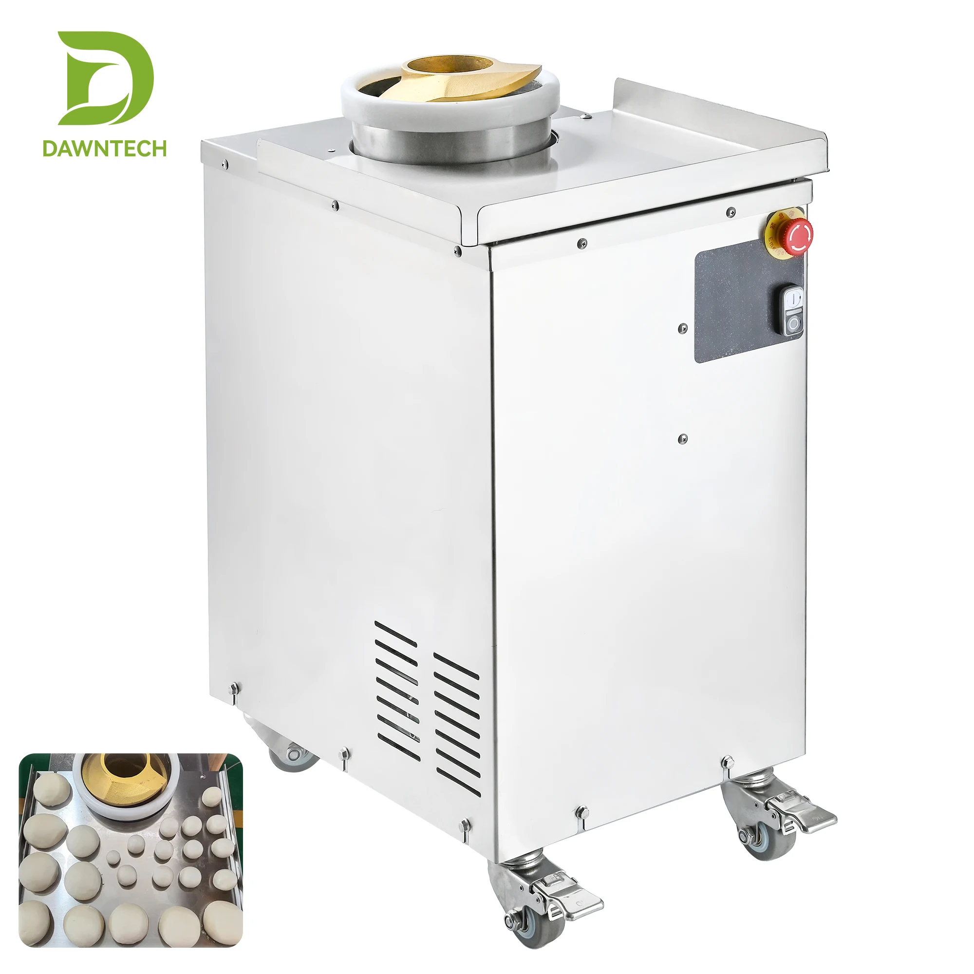 Full Automatic Electric Round Bun Pizza Ball Making Divider  Moulder Conical Dough Rounder Machine