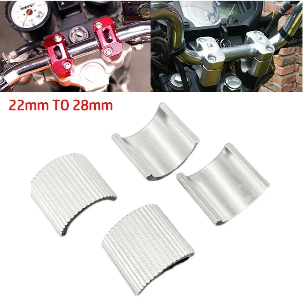 Carhome 4x 22mm 7/8 Inch To 28mm 1-1/8 Inch Motorcycle Handlebar Mount Riser Clamp Conversion Shim Spacer Motorcycle Parts USE