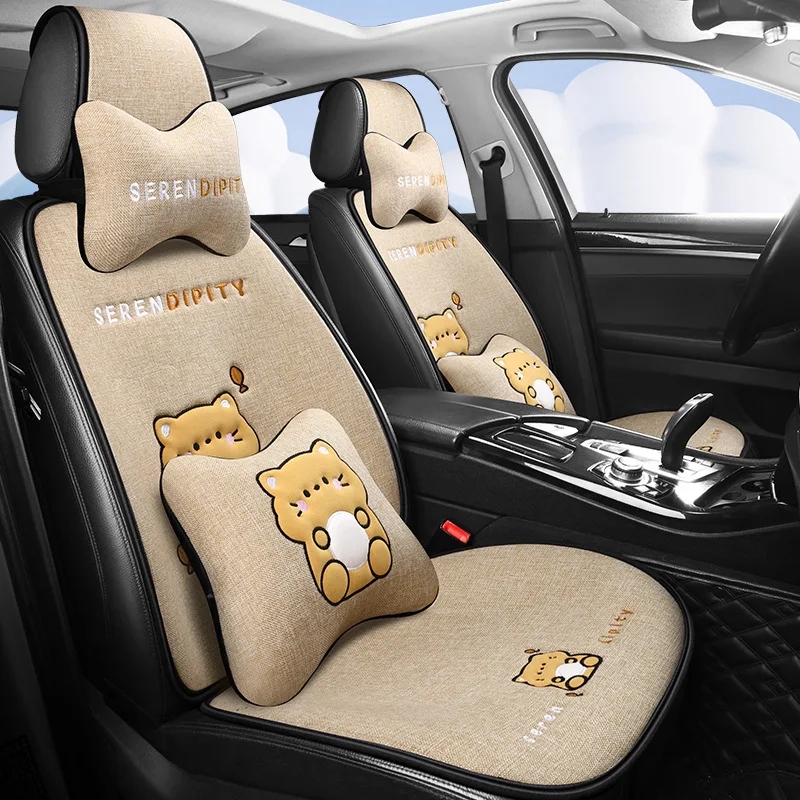 Car Cushion Four Seasons Universal Cartoon Seat Cushion Car Half Pack Fat Cushion Simple Car Cushion Cute Seat Cushion