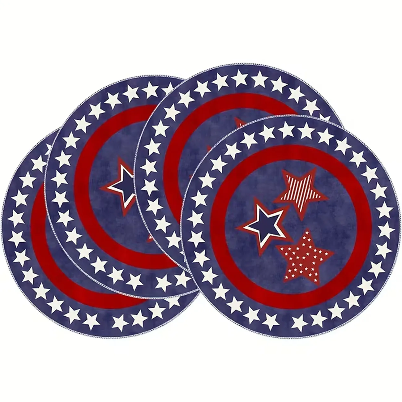 4Pcs Independence Day Wood Table Mats, Heat-Resistant Non-slip Patriotic Placemats