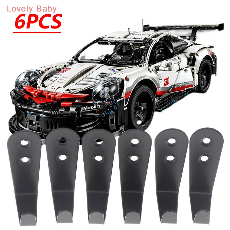 【BBS】6Pcs Goods Wall Mount Hook for MOC Technic F1 W14 E Wall Hanging Cars Display Rack (42171 Wall Hook)