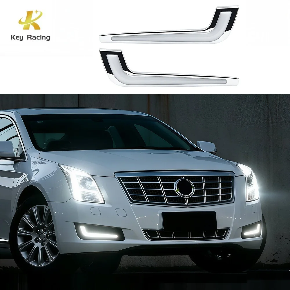 For Cadillac XTS 2013-2017 LED Daytime Running Lights Modification Daytime Running Light Flowing Lamp Turn Signal Front Fog Lamp