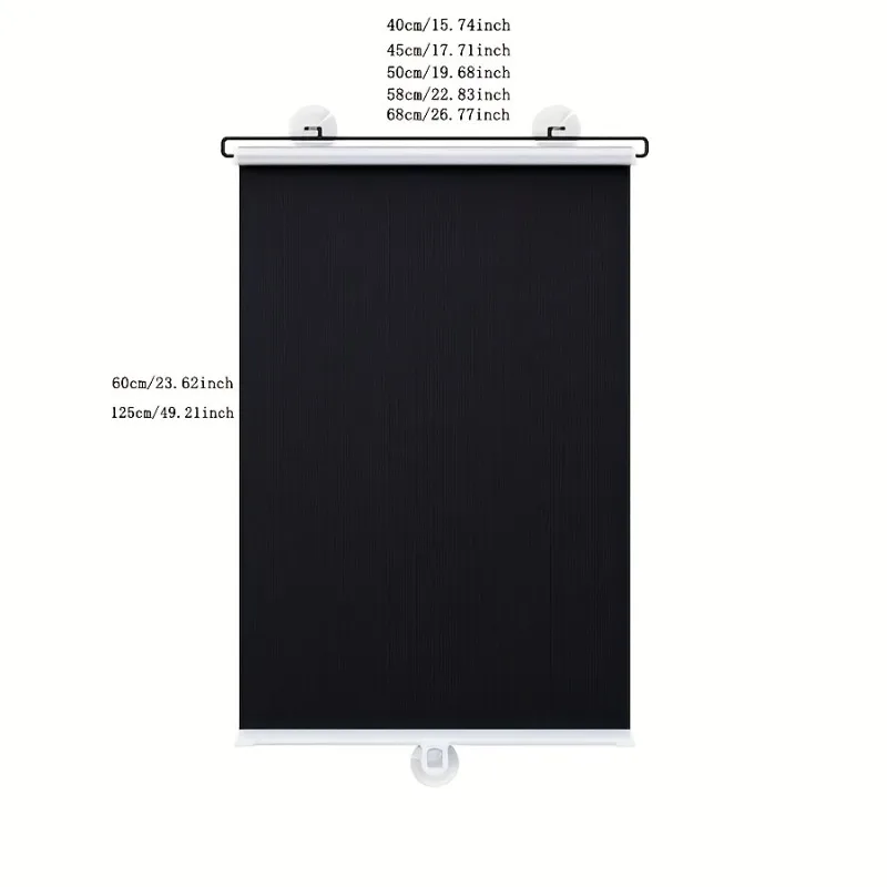 1 Sunshade Roller Blind, Sunshade Curtain, Suction Cup Installation Without Drilling, Freely Extendable Sunshade Screen