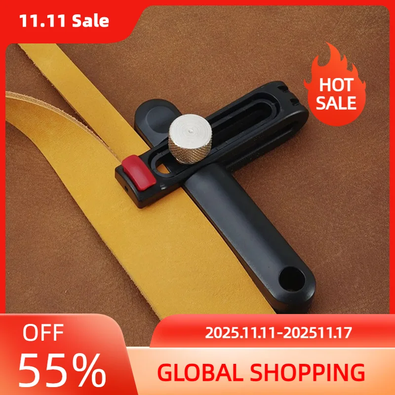1PC PA-Adjustable Leather Cutter with Scale Leather Strap String Belt Cutter Hand Cutting Tool Practical Leathercraft Hand