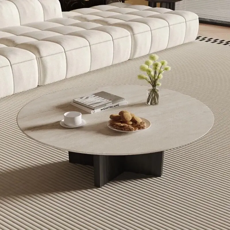 wabi sabi wind round solid wood low table minimalist French Internet celebrity bed and breakfast coffee table coffee table