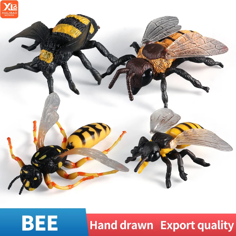 Simulatie Insect Diermodellen - Wesp & Hornet Bee Actiefiguren Educatief Cognitief Speelgoed voor Jongens & Meisjes Kindercadeaus