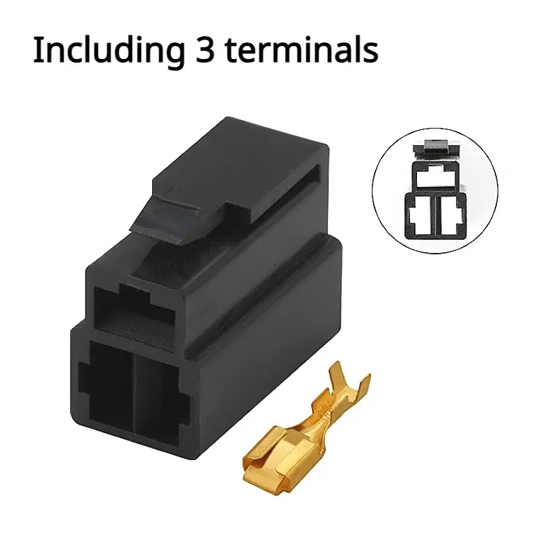 6.3 Series Automotive Connector DJF7031A-6.3-21 Automotive 3-hole Connector Black 3-core automobile connector