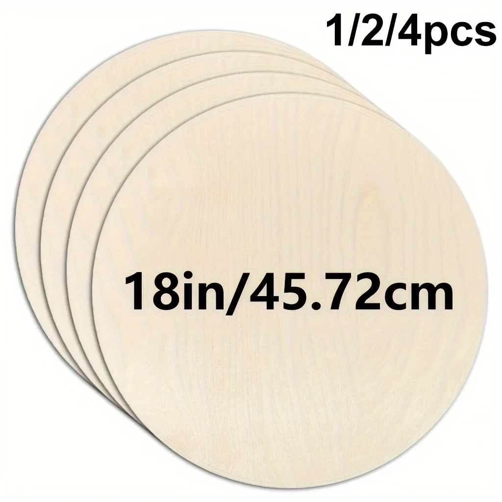 

1/2/4pcs 18 inch 3mm thick craft wood circle cutout blank round wood slices wood slices blank round wood circle for painting