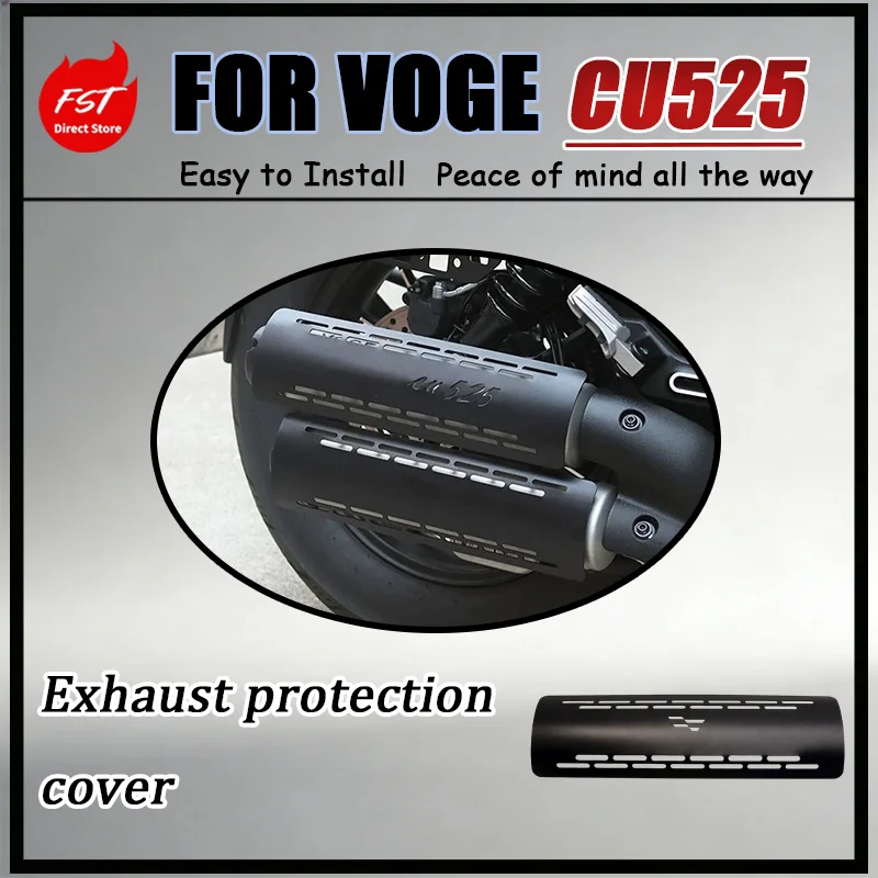 For VOGE CU525 Exhaust Pipe AntiDrop Protective Cover Oxidation-Resistant Fade-Proof Surface Designed for Riding Heat Protection