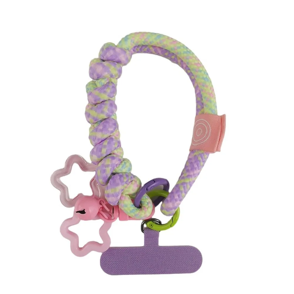 

Брелок со звездой, тканый ремешок для телефона, анти-потерянный съемный ремешок для мобильного телефона, короткая оплетка, подвесные украшения для мобильного телефона