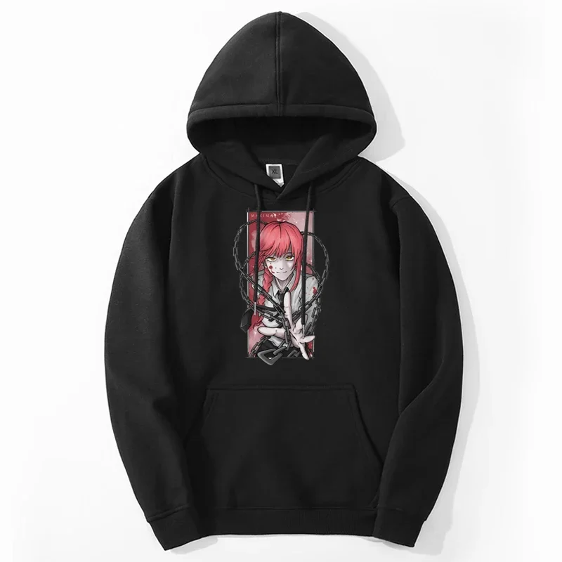 

Chainsaw Man Hoodie Print Graphic Makima Sportswear Tops Harajuku Casual Sweatshirts Warm Streetwear Warm Autumn Clothes Tops