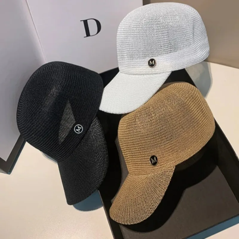 designer Breathable Sun Hats Men's Women's Outdoor Casual Sunscreen Summer Adjustable Solid Color UV Protection Baseball Caps